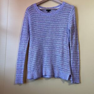 Talbots Powered Purple Pullover Open Knit Long Sleeve Sweater X-Small Pre-owned